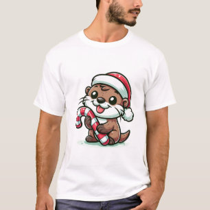 The Christmas Otter Cartoon T-Shirt