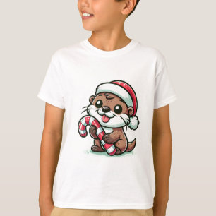 The Christmas Otter Cartoon T-Shirt