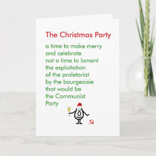 The Christmas Party - a funny Christmas poem Holiday Card