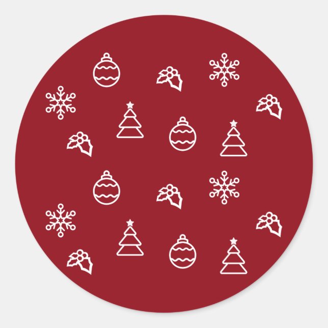 The Christmas Pattern I Classic Round Sticker (Front)
