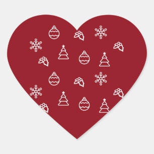 The Christmas Pattern I Heart Sticker