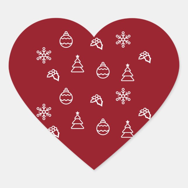 The Christmas Pattern I Heart Sticker (Front)