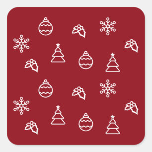 The Christmas Pattern I Square Sticker