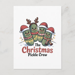 The Christmas Pickle Crew Pickle Lovers Santa Xmas Postcard