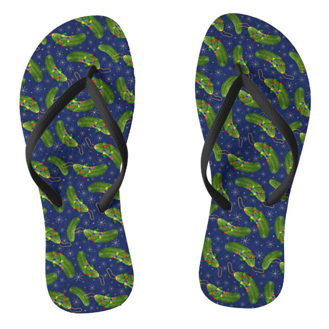 The Christmas pickle Flip Flops (Footbed)