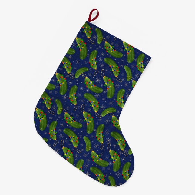 The Christmas pickle Large Christmas Stocking (Front (Hanging))