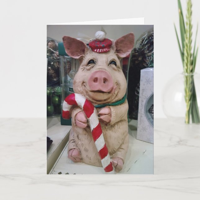 **THE CHRISTMAS PIG*** WISHES YOU BEST CHRISTMAS HOLIDAY CARD (Front)