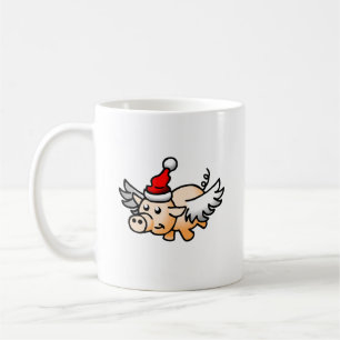 The Christmas pig's beautiful wings Coffee Mug