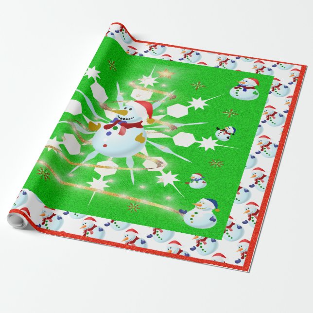 The Christmas Snowman - Wrapping Paper (Unrolled)