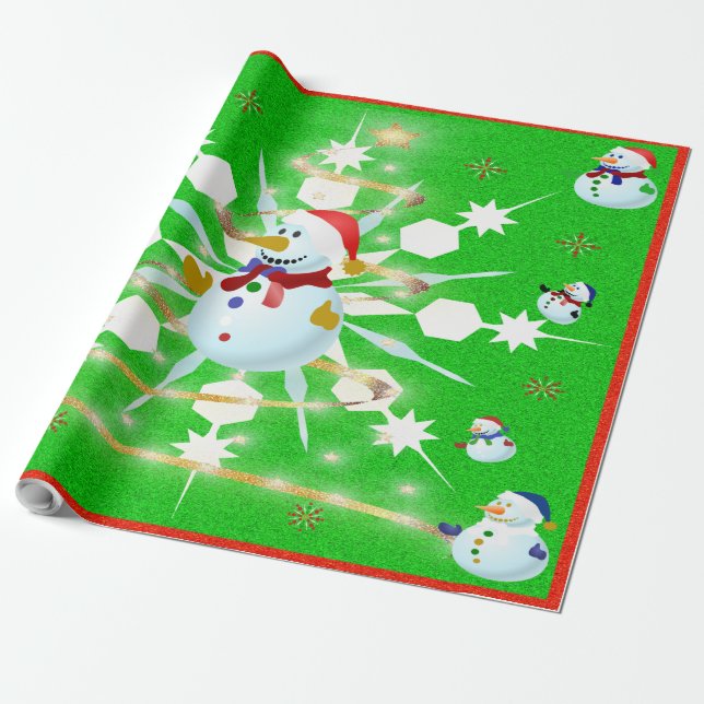The Christmas Snowman - Wrapping Paper (Unrolled)