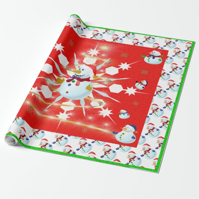 The Christmas Snowman - Wrapping Paper (Unrolled)