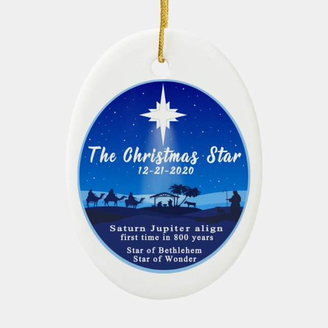 The Christmas Star Ceramic Tree Decoration (Front)