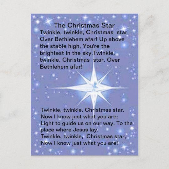 The Christmas Star Song Postcard | Zazzle.co.uk