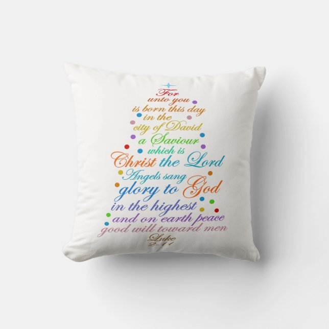 The Christmas Story Bible Verse Cushion (Front)