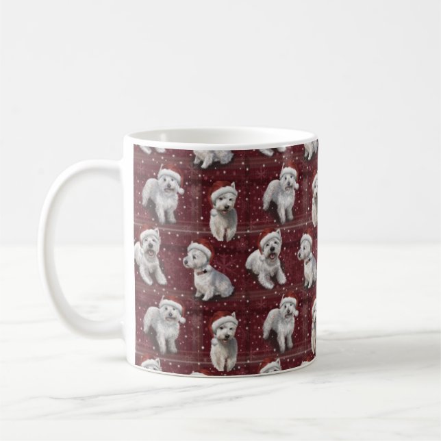 The Christmas West Highland Terrier Westie Mug (Left)