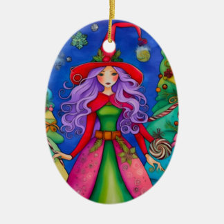 The Christmas Witch 3 Design Holiday Ornament