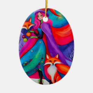 The Christmas Witch 8 design Holiday Ornament