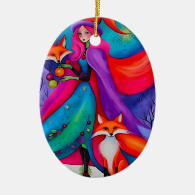 The Christmas Witch 8 design Holiday Ornament (Front)