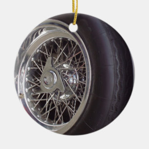 THE CHROME WHEEL CERAMIC TREE DECORATION