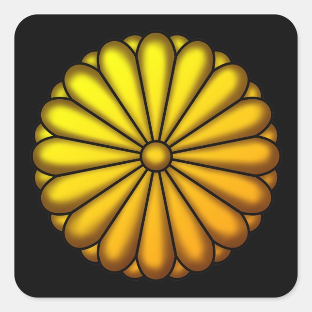 The Chrysanthemum Crest Square Sticker (Front)
