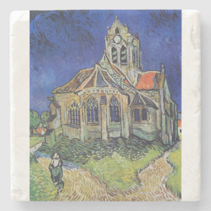The Church at Auvers 1890 by Vincent van Gogh Stone Coaster