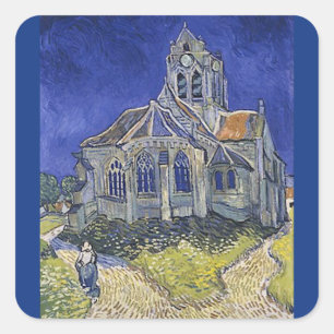 The Church at Auvers by Vincent Van Gogh Square Sticker