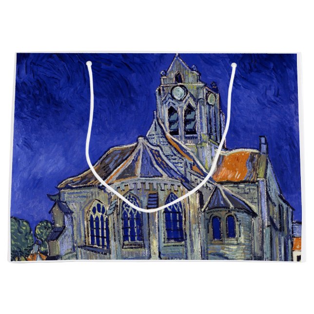 The Church at Auvers, Van Gogh Large Gift Bag (Front)