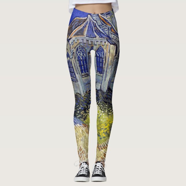 The Church at Auvers, Van Gogh Leggings (Front)