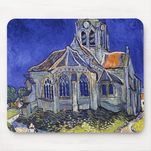 The Church at Auvers, Van Gogh Mouse Mat (Front)