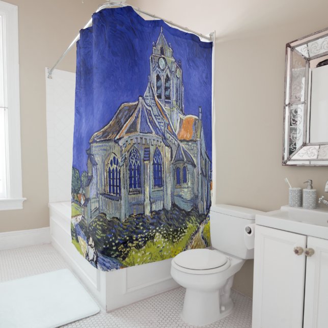 The Church at Auvers, Van Gogh Shower Curtain (In Situ)