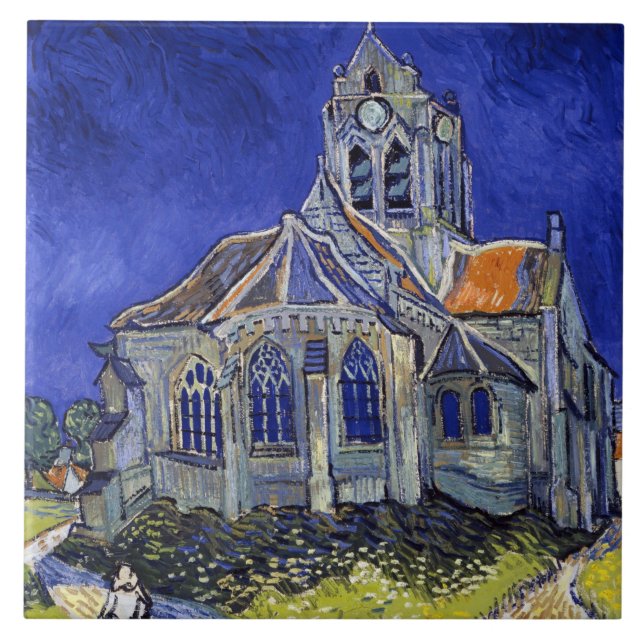 The Church at Auvers, Van Gogh Tile (Front)