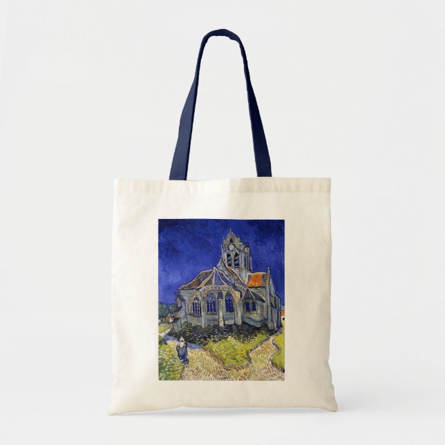 The Church at Auvers, Van Gogh Tote Bag (Front)
