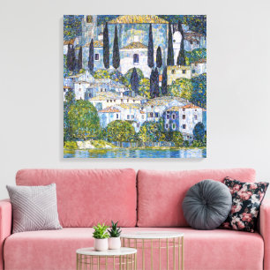 The Church in Cassone Gustav Klimt Poster Canvas Print