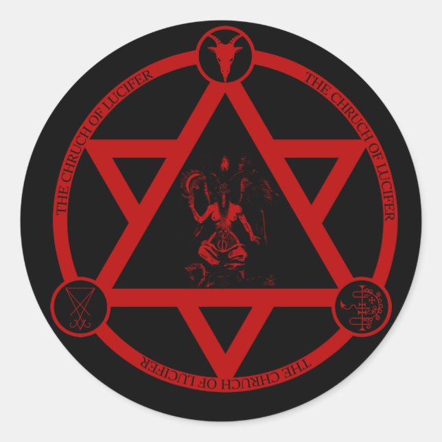 The Church of Lucifer - Official Logo Sticker (x6) (Front)