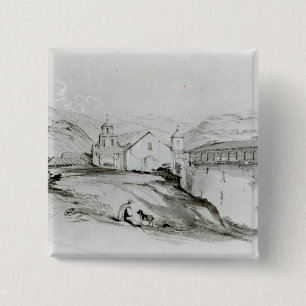 The Church of San Francisco, Valparaiso, 1834 15 Cm Square Badge