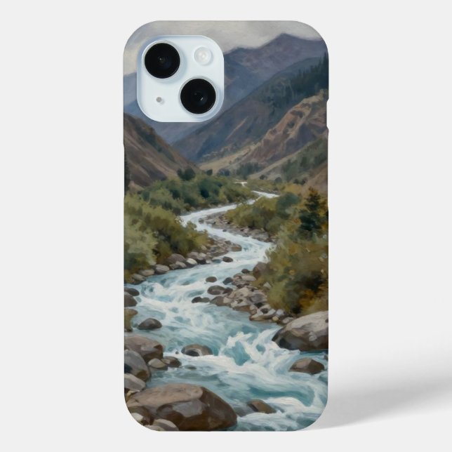 The Churning Current: A Glacial River Winding Case-Mate iPhone Case (Back)