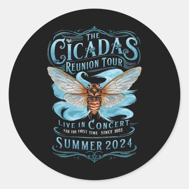 The Cicada Reunion U.S Tour 2024 Cicada Concert  Classic Round Sticker (Front)