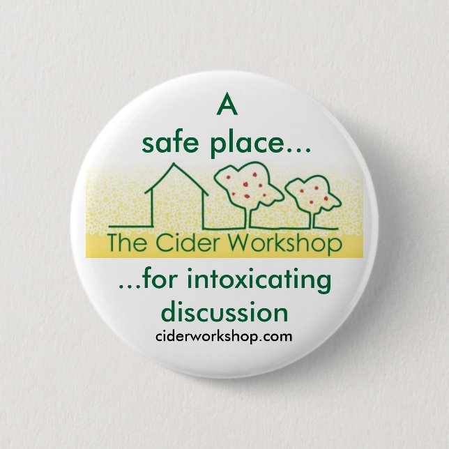 The Cider Workshop Button Badge (Front)