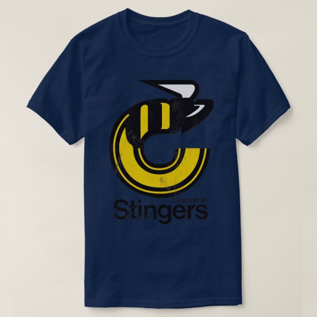 The Cincinnati Stingers 70s Hockey Team T-Shirt (Design Front)