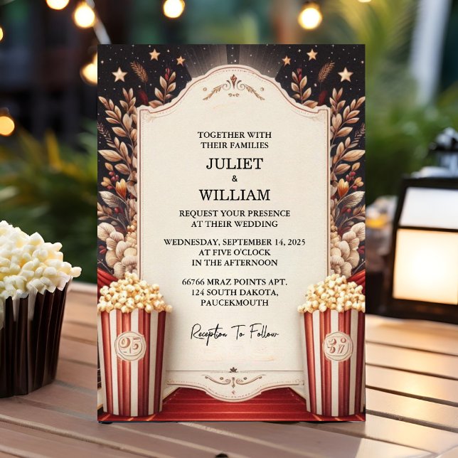 The Cinema Retro Movie Ticket Most Popular Wedding Invitation (Creator Uploaded)