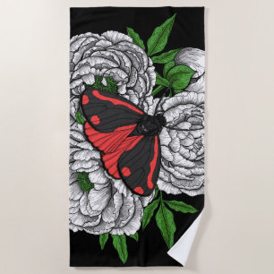 The cinnabar moth beach towel