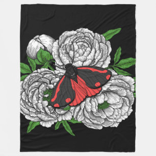 The cinnabar moth fleece blanket