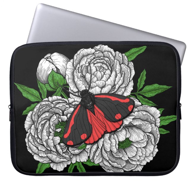The cinnabar moth laptop sleeve (Front)