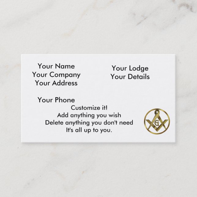 The Circle of Masons Business Card (Front)