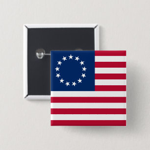 The Circle of Stars, American Flag by Betsy Ross 15 Cm Square Badge