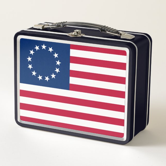 The Circle of Stars, American Flag by Betsy Ross Metal Lunch Box (Front)