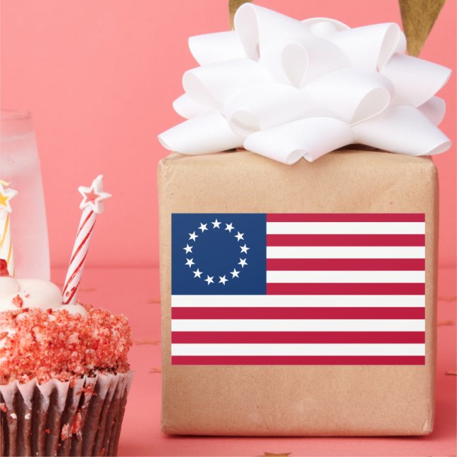 The Circle of Stars, American Flag by Betsy Ross Rectangular Sticker (Party)