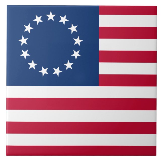 The Circle of Stars, American Flag by Betsy Ross Tile (Front)