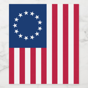 The Circle of Stars, American Flag by Betsy Ross Wine Label
