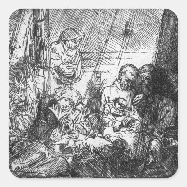 The Circumcision, 1654 Square Sticker (Front)